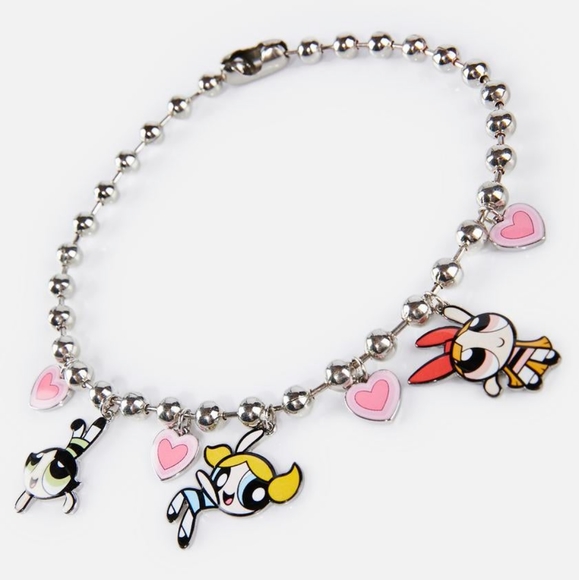 Dolls Kill x The Powerpuff Girls Sisterly Love Chain Necklace - Picture 2 of 4